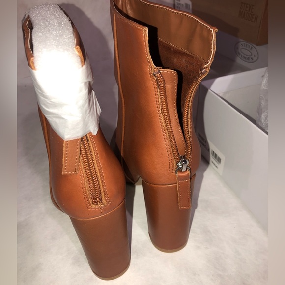 Steve Madden Trista Cognac Boots New Bootie - Picture 3 of 4